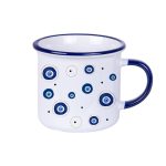 Süblimasyon Kulpu ve Ağız Çevresi Lacivert Enamel Kupa - Kutulu - Görsel 2